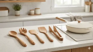 Caraway 5-piece FSC-certified birch wooden kitchen utensil set