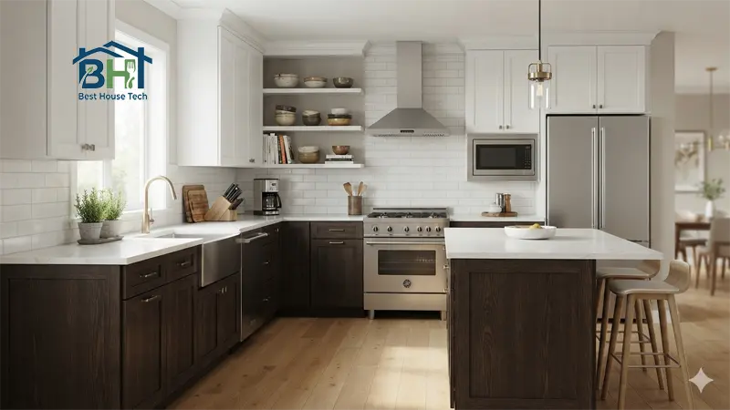 gel stain two tone oak cabinets