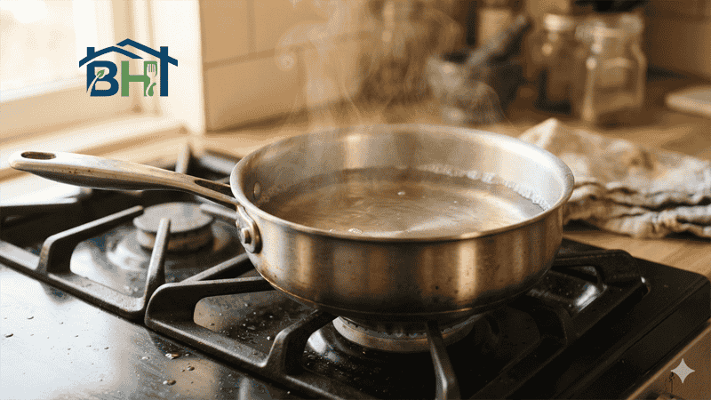 vinegar soak stainless steel pan residue