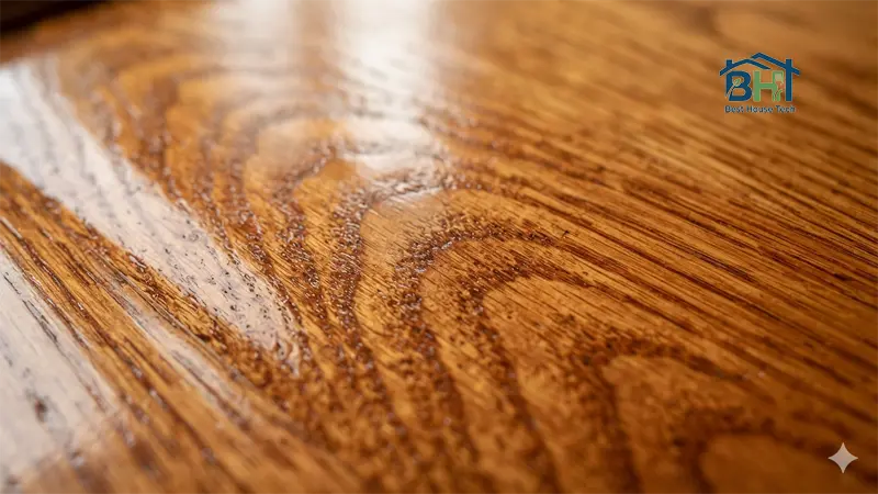 oak cabinet wood grain amber finish