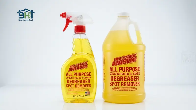 LA's Totally Awesome all-purpose cleaner spray bottle next to a 64 oz refill jug
